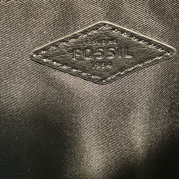 Fossil Black Multicolor Leather & Fur Bag Shoulder Strap Backpack Crossbody. - Picture 7 of 11